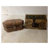 Two Decorative Wooden Keepsake Boxes