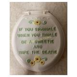 Ceramic Plaque with Decorative Text and Floral Des