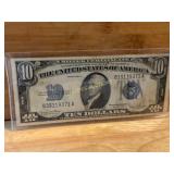 1934 $10 Silver Certificate Currency Note