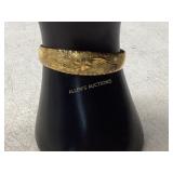 Gold-Tone Floral Engraved Cuff Bracelet