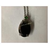 Necklace with Black and Green Stones