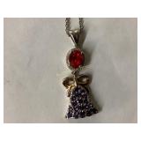 Pendant Necklace with Gemstones