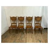 Four Oak Spindle-Back Chairs