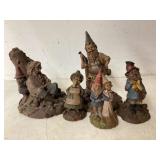 5 Gnome Figurines, 1986