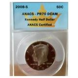2008-S Kennedy Half Dollar PR70 DCAM