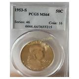 1953-S Franklin Half Dollar PCGS MS64