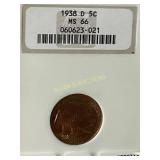 1938 D Buffalo Nickel Graded MS 66