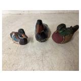 Three Painted Wood Duck Decoys