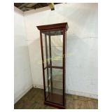 Tall Wood and Glass Display Cabinet