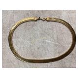 Gold Tone Herringbone Necklace