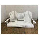 White Adirondack-Style Porch Swing