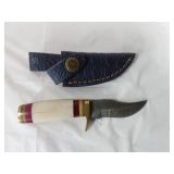 Damascus Steel Knife with Sheath