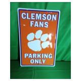 Clemson Tigers Metal Parking Sign