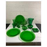 Green Depression Glassware