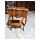 Wooden End Table with Drawer and Shelf