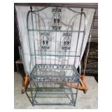 Metal Frame Shelf with Glass Panels