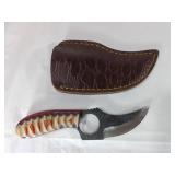 Damascus Skinning Knife with Sheath