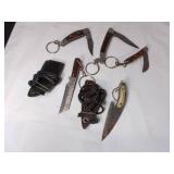 5 Damascus Steel Keychain Knives