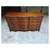 9-Drawer Wooden Dresser with Curved Front
