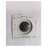 Civil War NC Coat Button from Fredericksburg, VA