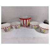 Ceramic Popcorn Bowls with Large Bucket