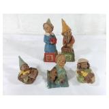 5 Tom Clark Gnome Figurines