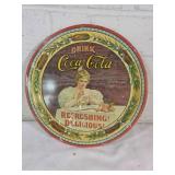 Coca-Cola Circular Serving Tray with Female Portra