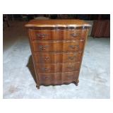 Five-Drawer Wooden Dresser with Metal Pulls