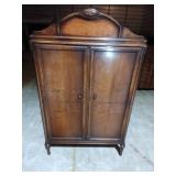 Two-Door Wooden Wardrobe with Drawer Storage