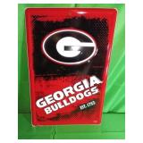 Georgia Bulldogs Red Metal Sign