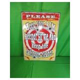 Humorous Metal Bathroom Sign