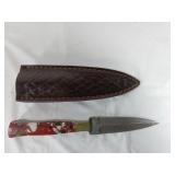 Damascus Steel Dagger With Sheath