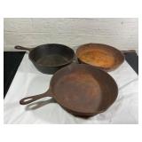 Three Cast Iron Skillets