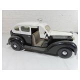 Black and White Vintage-Style Toy Police Car