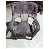 Wicker Armchair with Open Weave Design