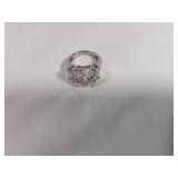 Sterling Silver Ring with Clear Center Stone