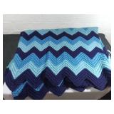 Handmade Chevron Design Afghan Blanket