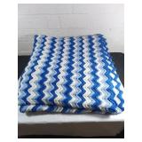 Handmade Afghan Blanket with Chevron Pattern