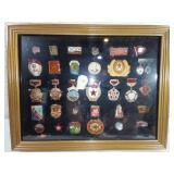 Framed Display of USSR Military Medals