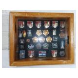 USSR Cosmonaut Pins in Wooden Display Case