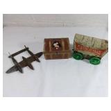Vintage Tin and Metal Toys, Set of Three