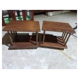 Wooden End Tables with Spindle Legs