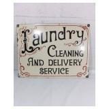 Laundry Cleaning and Delivery Metal Sign