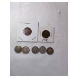 5 Dimes and 2 Steel Pennies