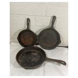 Three Cast Iron Skillets