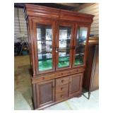 Wood China Cabinet with Glass Doors