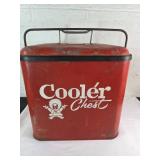Metal Cooler Chest Ice Box with Handle