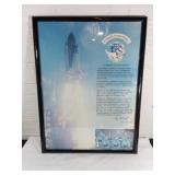 Framed Challenger Shuttle Tribute Wall Art