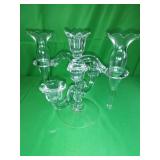 Clear Glass Four-Arm Candelabra