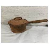 Rustic Cast Iron Saucepan with Lid